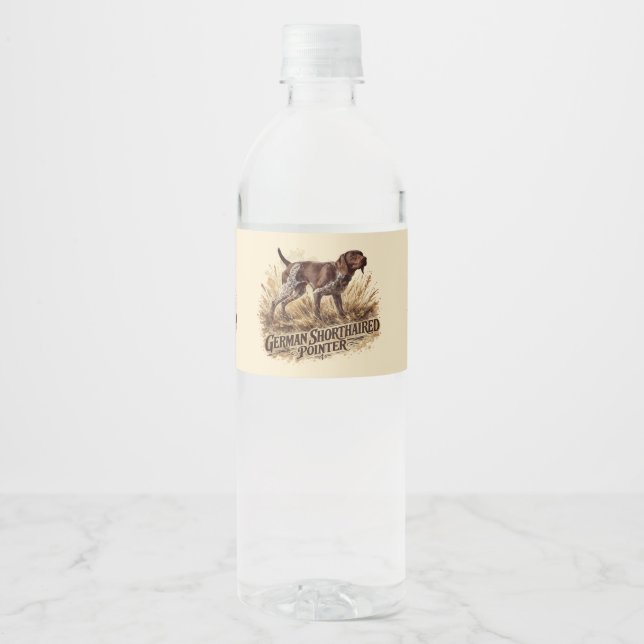 Deutsch Kurzhaar  Wasserflaschenetikett (Vorderseite)