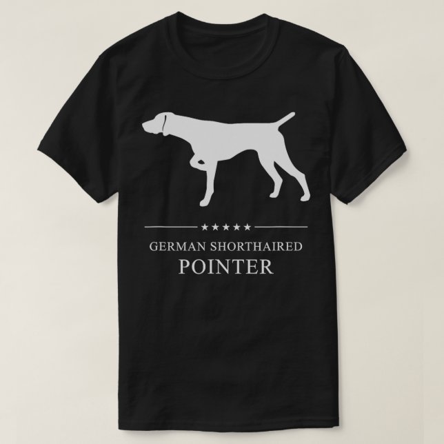 Deutsch Kurzhaarhundweiße Silhouette T-Shirt (Design vorne)