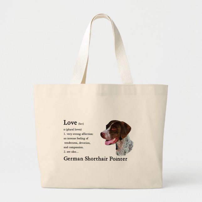 Deutsch Kurzhaarige Pointer-Geschenke Jumbo Stoffbeutel (Vorne)