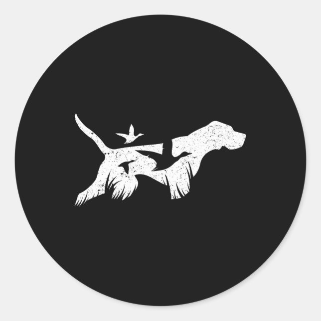 Deutsch Kurzhaarige Pointer GSP Jagdhunde Runder Aufkleber (Vorderseite)