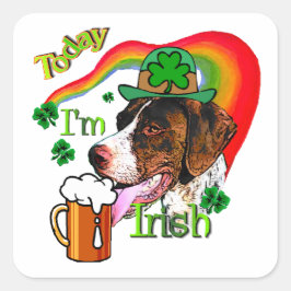 Deutsch Kurzhaarige Pointer St Pattys Quadratischer Aufkleber