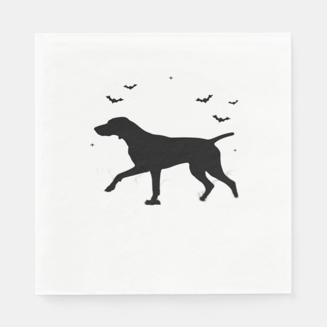 Deutsch Kurzhaariger Pointer Hund Halloween Mond S Serviette (Vorderseite)