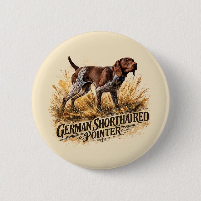 Deutsch Kurzhaariger Vorstehhund Button (Vorderseite)