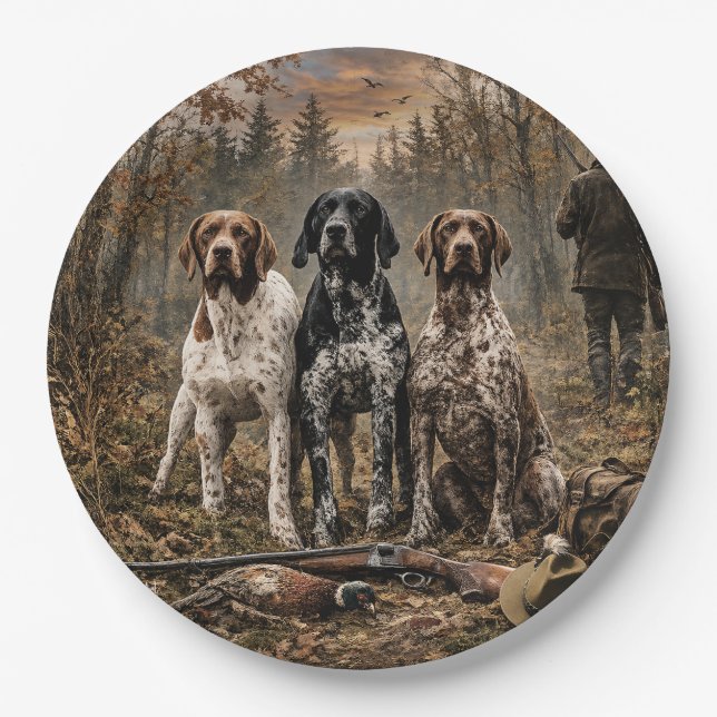 Deutsch Kurzhaariger Vorstehhund  Pappteller (Vorderseite)