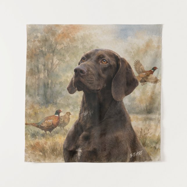 Deutsch Kurzhaariger Vorstehhund  Wandteppich (Vorderseite)