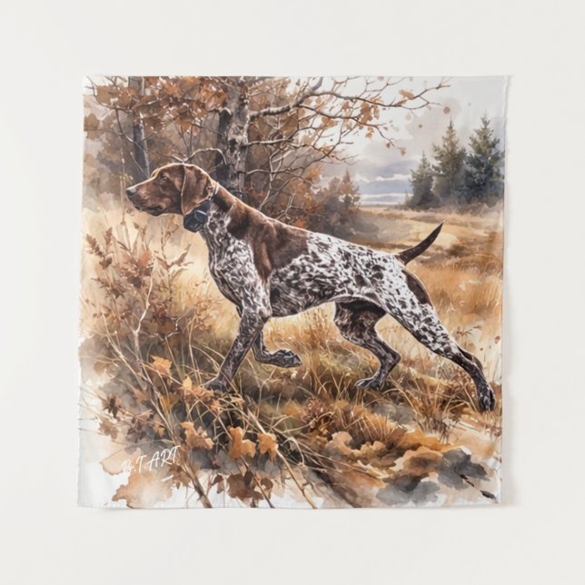 Deutsch Kurzhaariger Vorstehhund Wandteppich (Vorderseite)