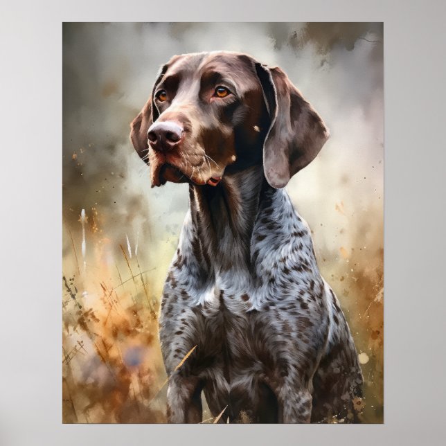 Deutsch Kurzhaariges Pointer Dog Art Print Poster (Vorne)