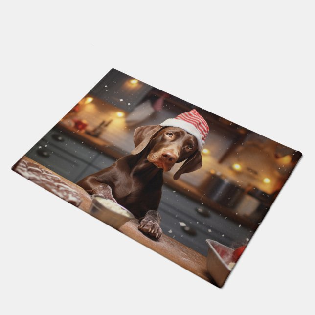 Deutsch Kurzpornografie Weihnachtskochtopf Fußmatte (Schrägansicht)