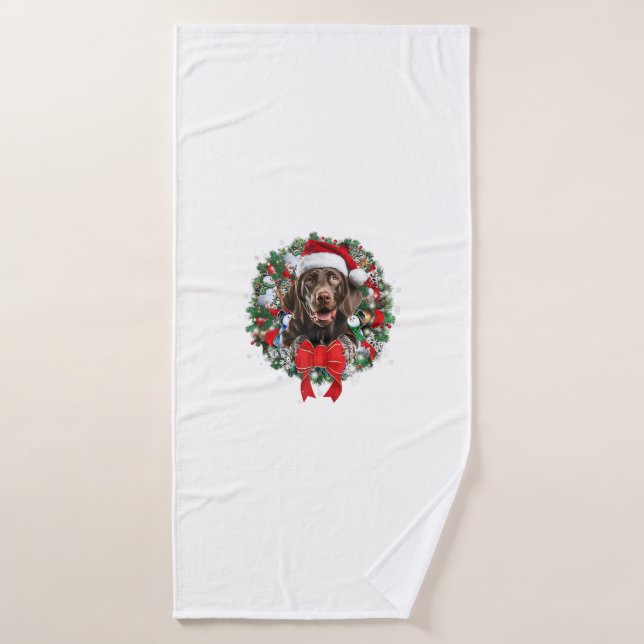 Deutsch Kurzporträt Weihnachtskraut Decora Badehandtuch (Badehandtuch)