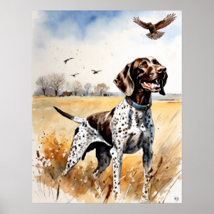 Deutsch Kurzzeiger - Hundekunst drucken Poster