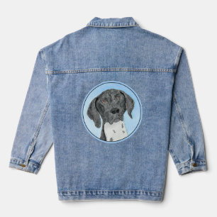 Deutsch Kurzzeitermalerei - Hundekunst Jeansjacke