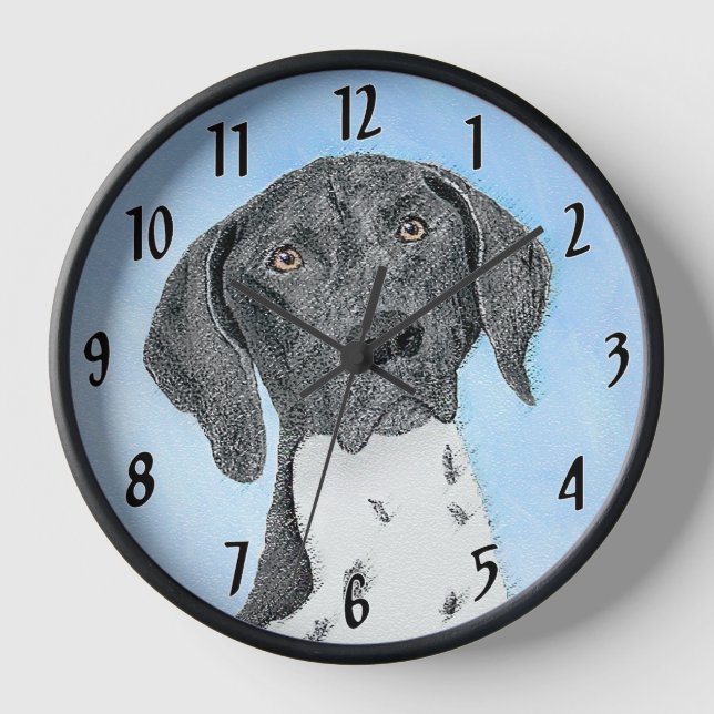 Deutsch Kurzzeitermalerei - Hundekunst Uhr (Vorderseite)