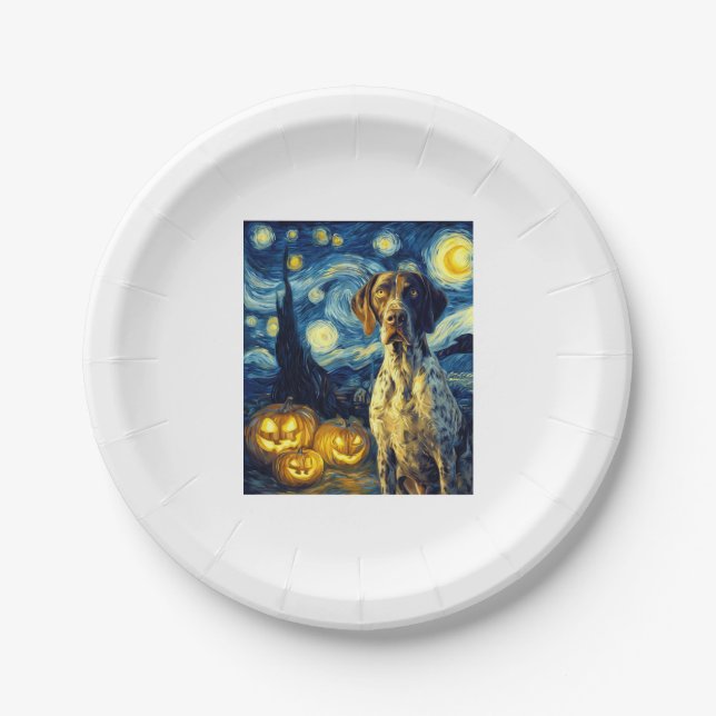 Deutsch Kurzzeitiger Zeiger 1 Niedliches HundeHall Pappteller (Vorderseite)