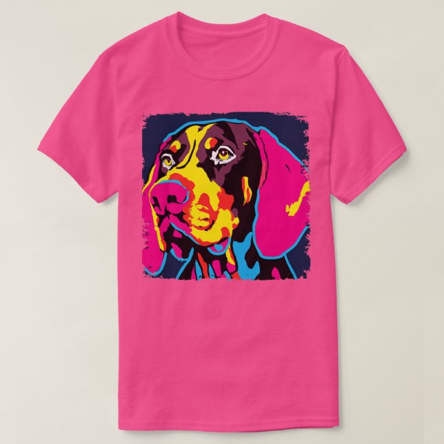 Deutsch Kurzzeitiger Zeiger Kunst Hundeschenke Ges T-Shirt (Design vorne)