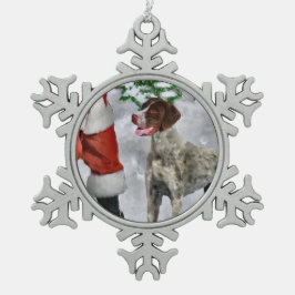 Deutsch Kurzzeitweilig Pointer Weihnachten Schneeflocken Zinn-Ornament