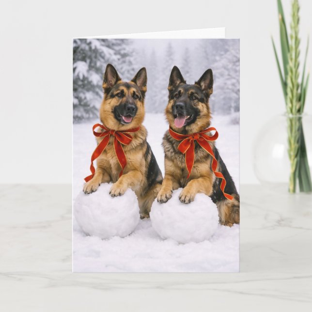 Deutsch Langhaar Weihnachtskarte Karte (Vorderseite)