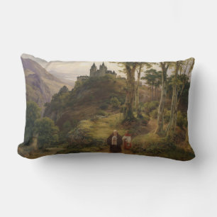 Deutsch-romantische Landschaft mit Klosteranlage Lendenkissen