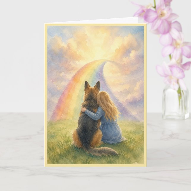 Deutsch-Schweizer-Hund Regenbogen-Brücke Beileidsk Karte (Orchidee)
