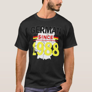 Deutsch seit 1988 Heritage Deutsche Flagge Pride V T-Shirt