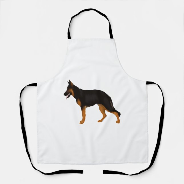 Deutsch Shepherd Rot Schwarze Decke Schürze (Vorderseite)