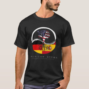 Deutsch Spanisch Roots American Grown mit Flagge T-Shirt