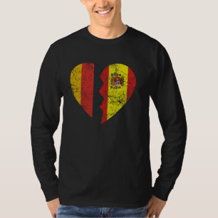 Deutsch-Spanische Flagge Herz Deutschland Flaggen T-Shirt