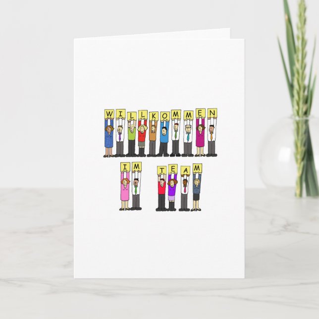 Deutsch-Willkommen zum Team Karte (Vorderseite)
