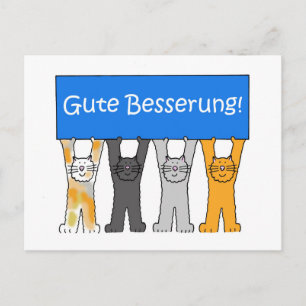 Deutsch wird bald gut Cartoon Katzen. Postkarte