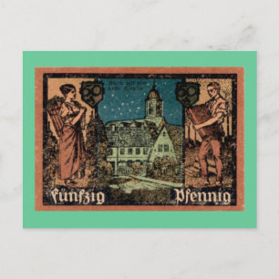 Deutsche 50-Pfennig-Noten-Postkarte nach dem 1. We Postkarte
