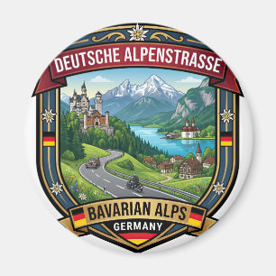 Deutsche Alpenstraße Deutschland Alpine Road Trip Magnet