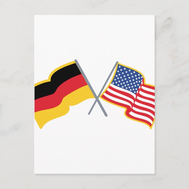 Deutsche amerikanische Flagge Postkarte (Vorderseite)