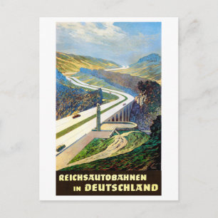 Deutsche Autobahn Vintage Travel Poster restaurier Postkarte