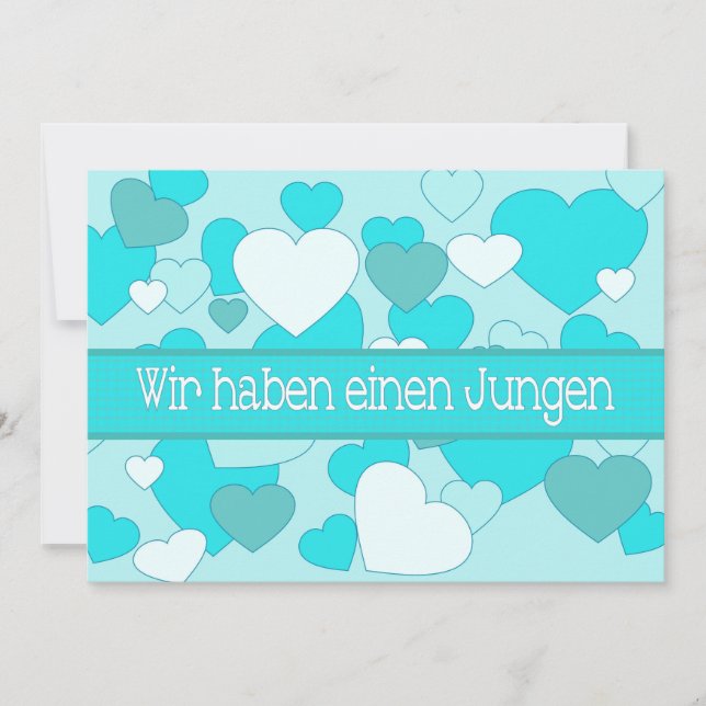 Deutsche Baby Boy Geburtserklärung Ankündigung (Vorderseite)