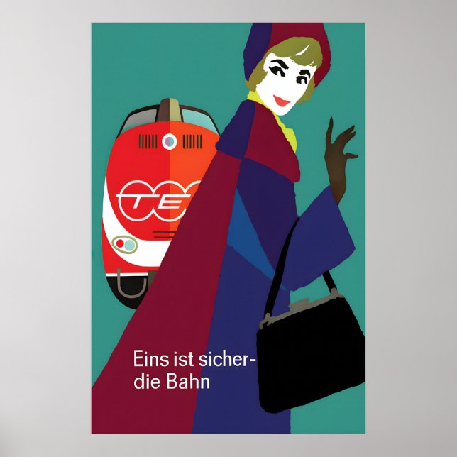 Deutsche Bahn TEE 1962 Plakat Vintage Hochgeschwin (Vorne)