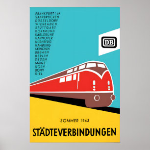 Deutsche Bahn TEE Plakat 1963 DB Inter-City