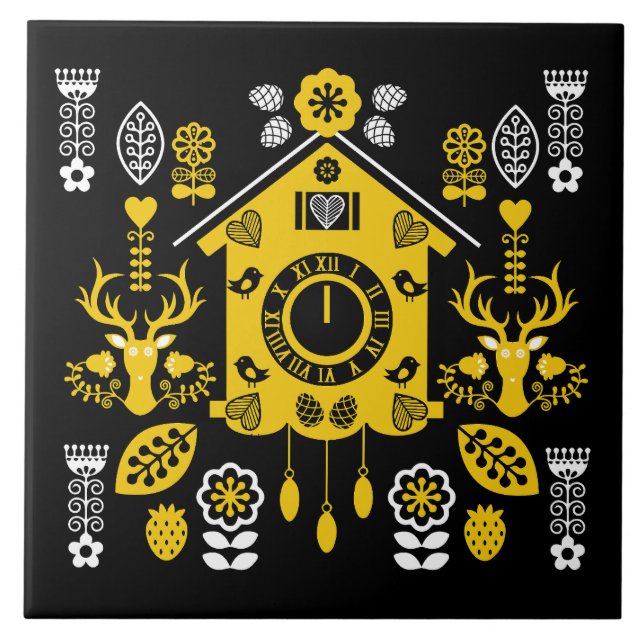 Deutsche Bauernmalerei Kunst Fliese (Vorderseite)