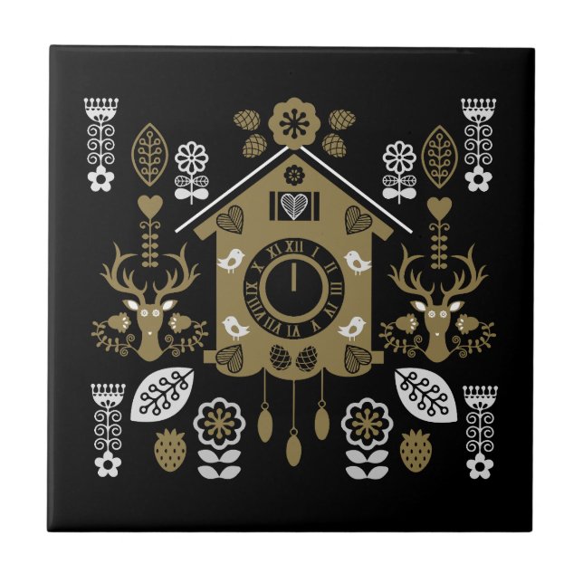 Deutsche Bauernmalerei Kunst Fliese (Vorderseite)