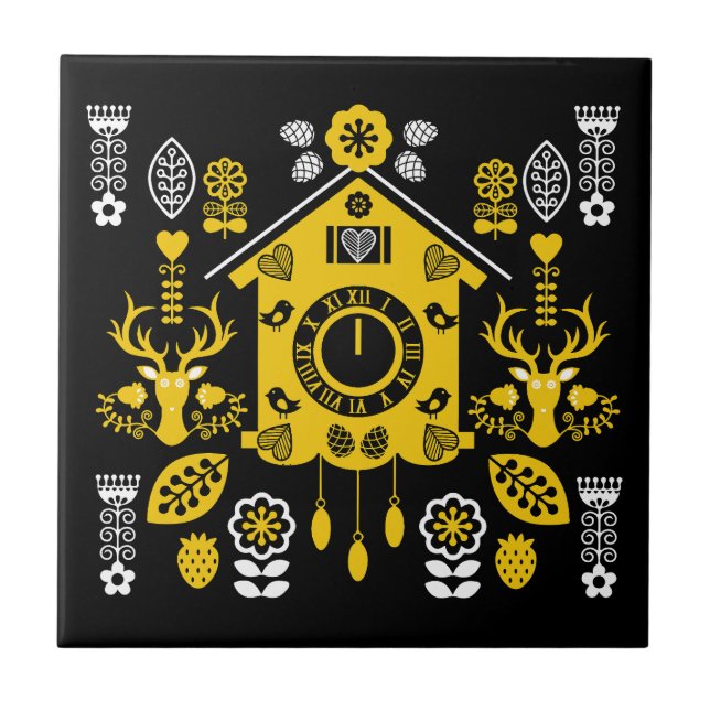 Deutsche Bauernmalerei Kunst Fliese (Vorderseite)