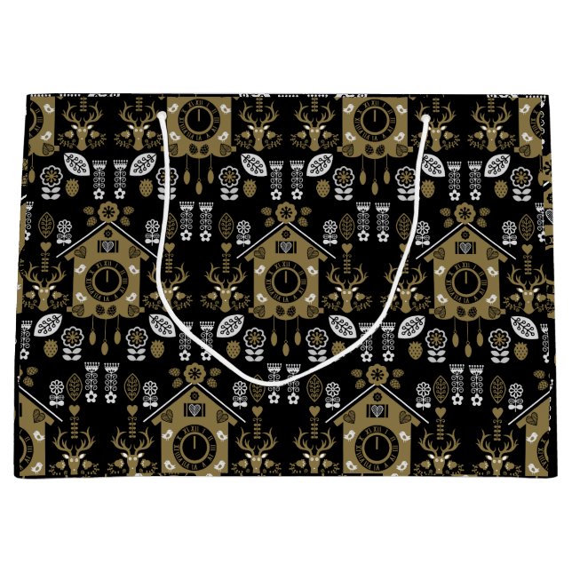 Deutsche Bauernmalerei Kunst Große Geschenktüte (Vorderseite)