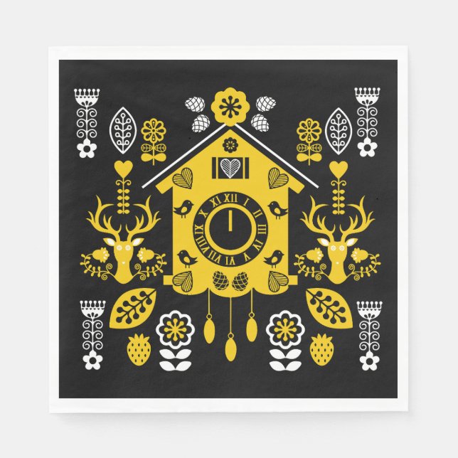 Deutsche Bauernmalerei Kunst Serviette (Vorderseite)