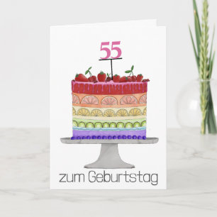 Deutsche Birthday Rainbow Color Pride Cake Karte