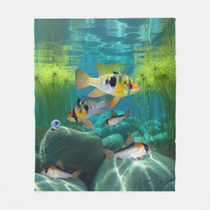 Deutsche Blaue Rams Cichlids Corydoras Aquarium Fi Fleecedecke