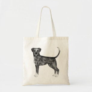 Deutsche Boxer-Hund-Illustration in Schwarzweiß Tragetasche