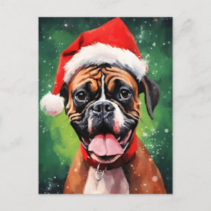 Deutsche Boxer Weihnachtsmalerei Postkarte