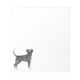 Deutsche Boxerdog-Illustration in Schwarz und Weiß Notizblock