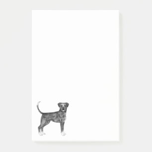 Deutsche Boxerdog-Illustration in Schwarz und Weiß Post-it Klebezettel