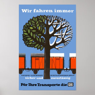 Deutsche Bundesstaatliche Eisenbahn Vintage Reisep Poster