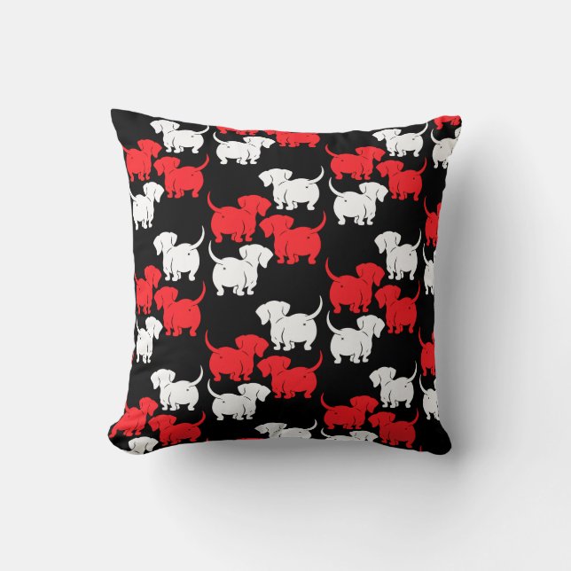 Deutsche Dackel-Hundsmuster Kissen (Vorderseite)