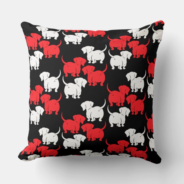 Deutsche Dackel-Hundsmuster Kissen (Vorderseite)