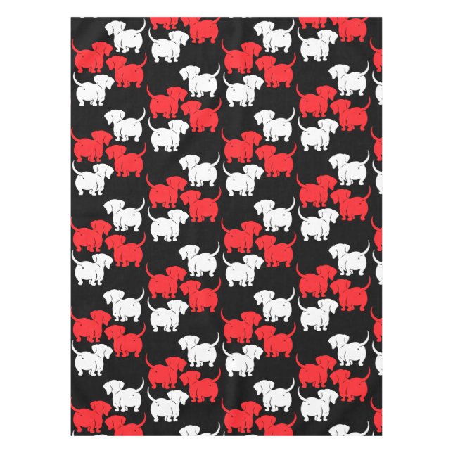 Deutsche Dackel-Hundsmuster Tischdecke (Vorderseite)